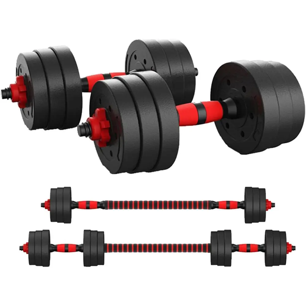 Home Gym Dumbbell Workout - Set Dumbbell Adjustable 44Lbs dengan Batang