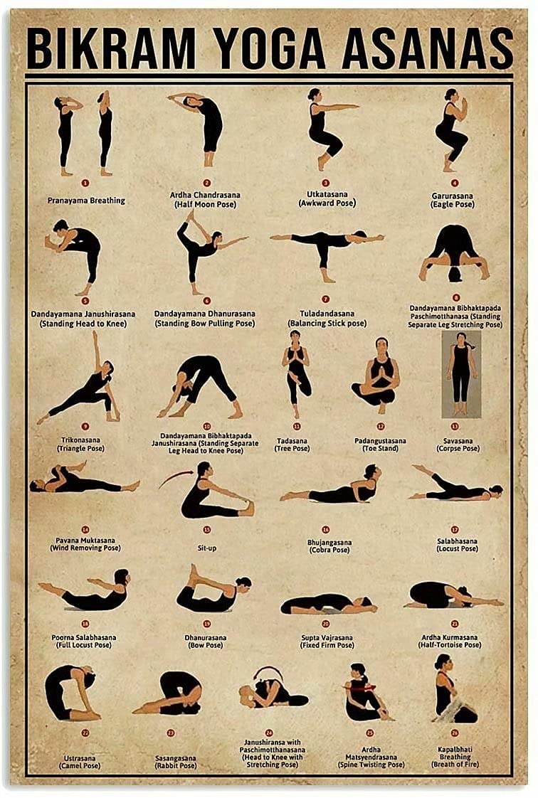 Home Gym In Garage - Papan Logam Retro Bertema Yoga, Poster