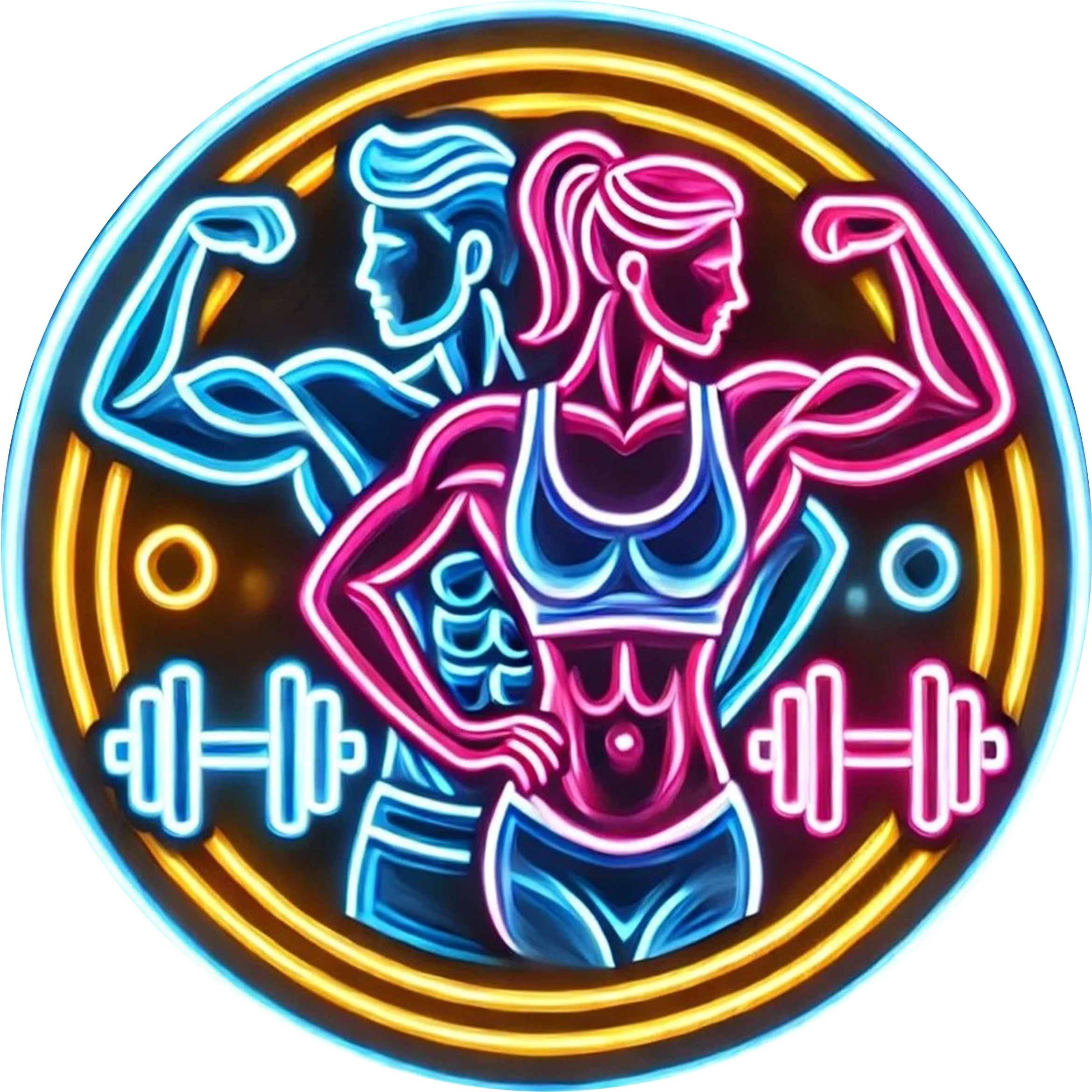 Home Gym Dumbbell Workout - Tanda Logam 2D Gym Kebugaran Neon