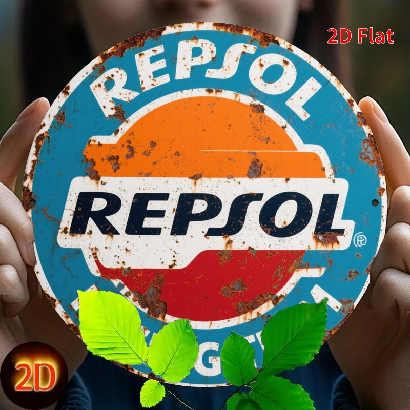 Home Gym In Garage - 2D Flat, 1pc Vintage REPSOL Logo