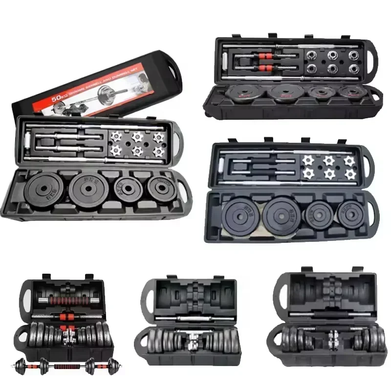 Home Gym In A Box - Set Barbel dan Dumbbell Besi Cor