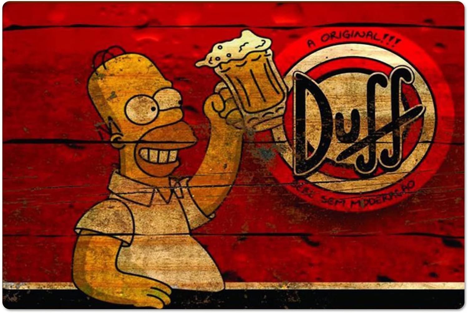 Home Gym Designs - Poster Logam Retro Homer Duff Beer,