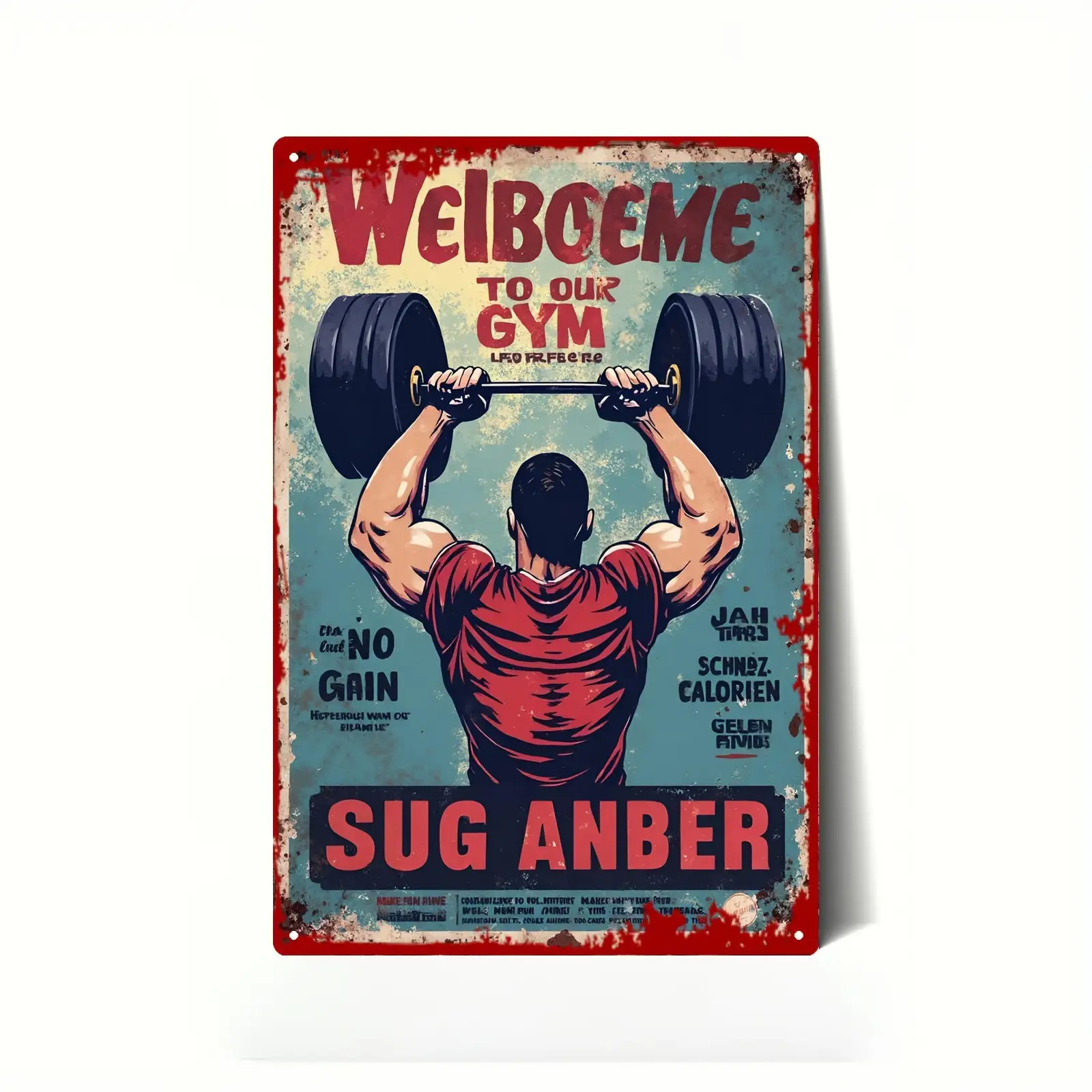 Home Gym In Garage - Papan Tanda Gym Vintage - Selamat