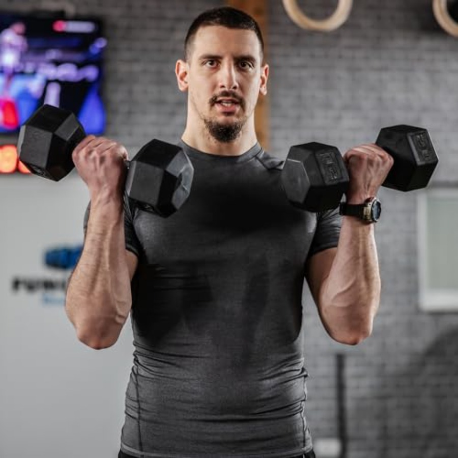 Set Dumbbell Karet 40lbs/45lbs - Home Gym Dumbbell Workout ulasan dan harga