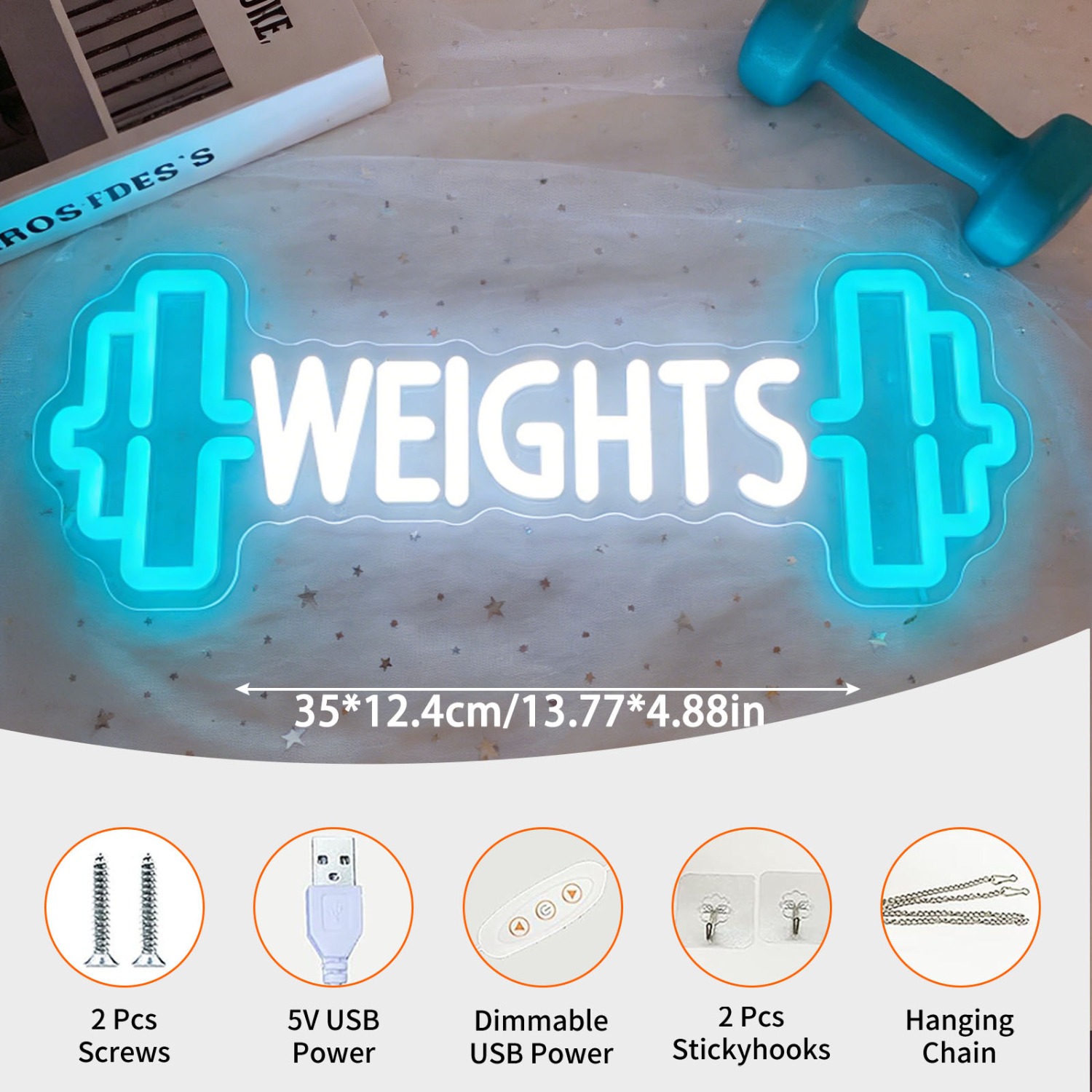 Lampu Neon LED Dumbbell untuk  - Home Gym Neon Sign ulasan dan harga