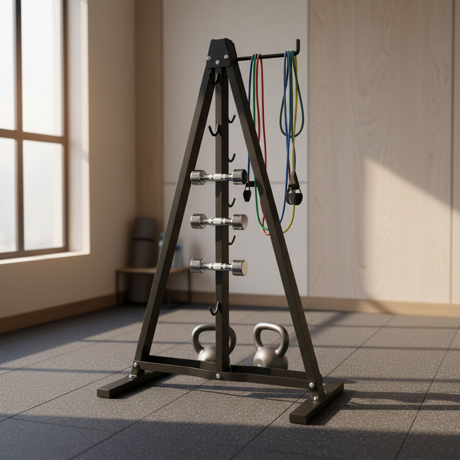 Rak Penyimpanan Alat Latihan L - Home Gym Cable ulasan dan harga