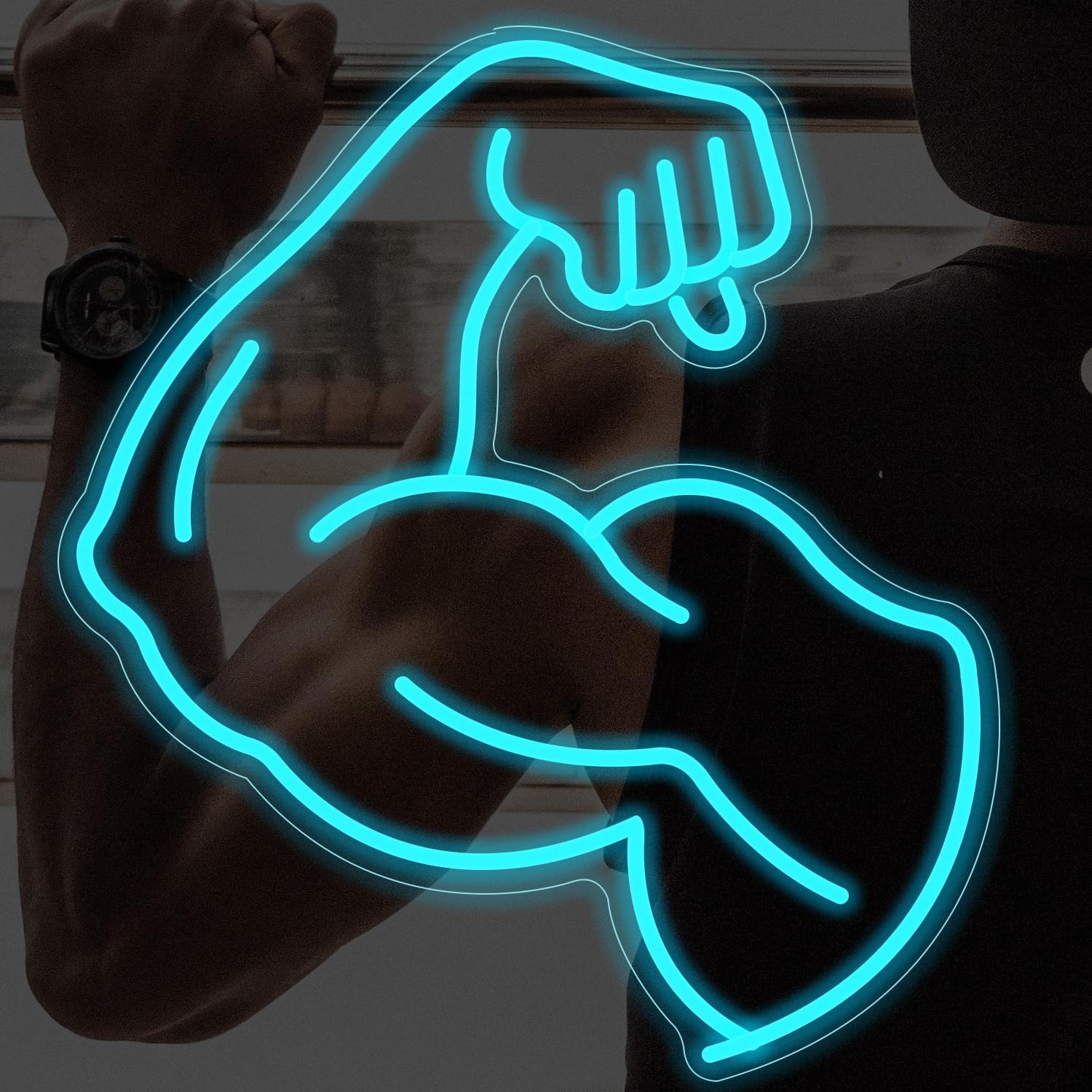 Lampu Neon Otot Lengan Bercaha - Home Gym Neon Sign ulasan dan harga