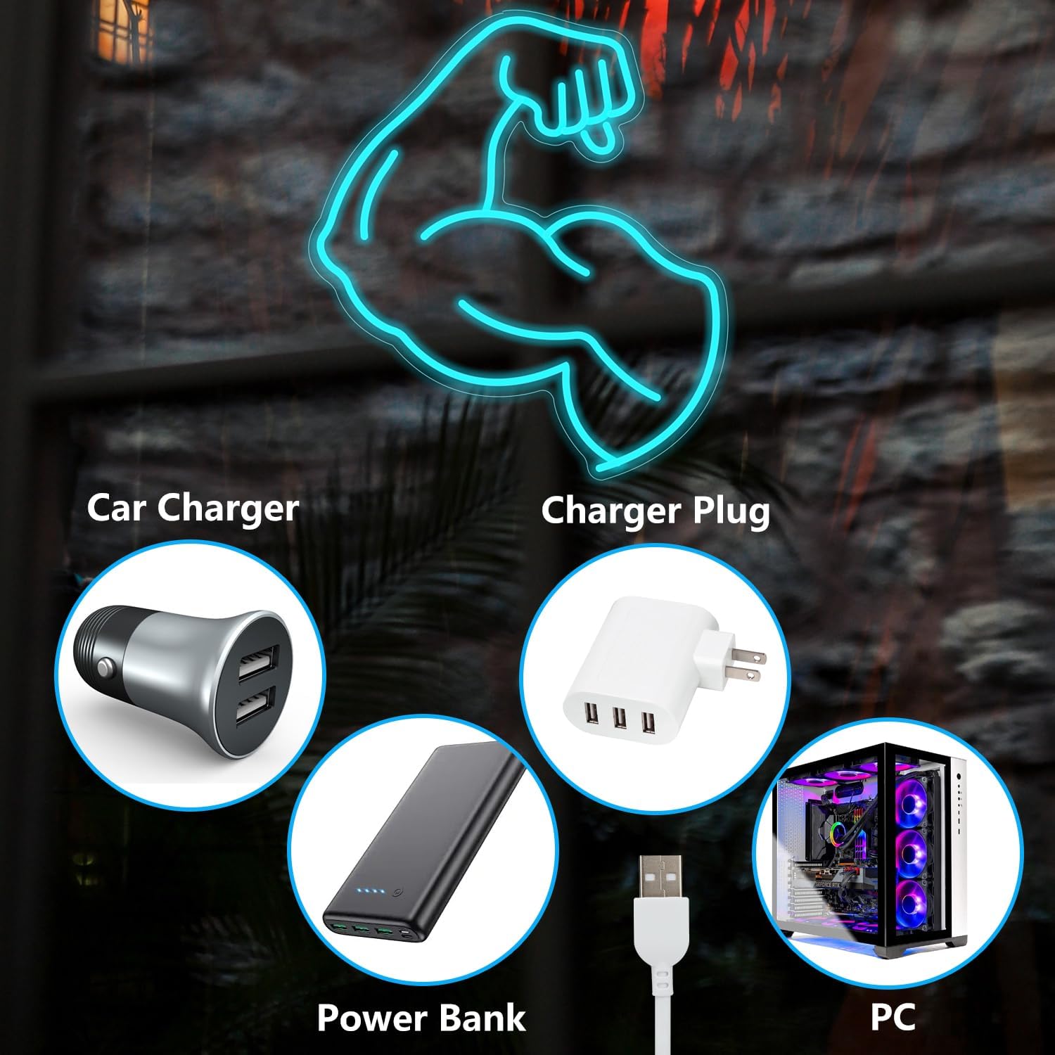Lampu Neon Otot Lengan Bercaha - Home Gym Neon Sign ulasan dan harga
